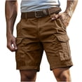 thumbnail image 1 of nerohusy Cargo Shorts for Men 5 Inch Relaxed Fit Button-Fly Quick Dry Stretch Lightweight Tactical Wear Hiking with Multi Pockets Brown,L, 1 of 7