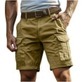 thumbnail image 1 of nerohusy Cargo Shorts for Men 5 Inch Relaxed Fit Button-Fly Quick Dry Stretch Lightweight Tactical Wear Hiking with Multi Pockets Khaki,M, 1 of 7