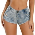 thumbnail image 1 of nerohusy Cut Up Denim Shorts for Women,Women Sexy Low Waist Denim Jeans Shorts Cheeky Naught Jean Short Hot Pants for Club Beach Nightclub,Blue,XS, 1 of 9