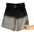 thumbnail image 1 of nerohusy Denim Women Shorts Casual Summer Denim Shorts Mid Waisted Stretchy Ripped Jean Shorts with Pockets 2025 Black,XXL, 1 of 4