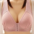 thumbnail image 1 of nerohusy Front Closure Bra for Seniors,Bra for Older Women Front Closure,Women's Wireless Posture Bra Smooth Back No Underwire Comfort Push up Bra,Pink,M, 1 of 5