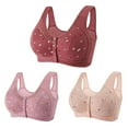 thumbnail image 1 of nerohusy Front Closure Sports Bras for Women 3 Pack,Womens Daisy Bra Front Closure Sports Bras Beauty Back Full Coverage Comfor Easy Close Bra Front Buckle Corset, 1 of 9