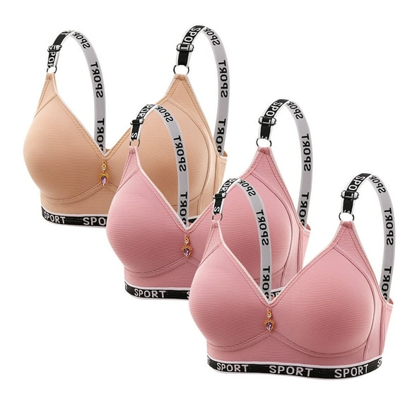 nerohusy Full Coverage Bras for Big Busted Women Pack of 3 Seamless Everyday Bra Wireless Soft Anti Sagging Sports Bralettes