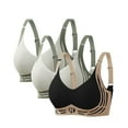 thumbnail image 1 of nerohusy Full Coverage Sports Bras for Women 3 Pcs Bras Wireless Seamless Sports Bras High Support Push Up Sports Bra, 1 of 6