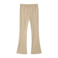 thumbnail image 1 of nerohusy Girls Yoga Flare Leggings Elastic High Waisted Bell Bottoms Pants Casual Solid Color Outerwear Full Length Pants Khaki,13 Years, 1 of 6