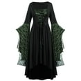 thumbnail image 1 of nerohusy Halloween Costumes Women 2025 Butterfly Sleeve Witch Dress Lace Corset Mesh Gothic Renaissance Medieval Vampire Dresses Army Green,XXXXXL, 1 of 6