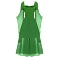 thumbnail image 1 of nerohusy Halloween Costumes for Women 2025 Cold Shoulder Fairy Dress Chiffon Lace up Vintage Dress Flare Shoulder Renaissance Dress Green,XXL, 1 of 4