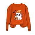 thumbnail image 1 of nerohusy Halloween Sweatshirt for Women Cute Spooky Season Sweatshirts Graphic Pumpkin Ghost Bats Sweater Plus Size Outfit 2025 Orange,L, 1 of 5