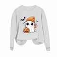 thumbnail image 1 of nerohusy Halloween Sweatshirt for Women Cute Spooky Season Sweatshirts Graphic Pumpkin Ghost Bats Sweater Plus Size Outfit 2025 White,S, 1 of 5