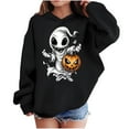 thumbnail image 1 of nerohusy Halloween Sweatshirts for Kids Girl Ghost Pumpkin Sweater Cute Spooky Coffee Graphic Pullover Shirts Pullover Warm Top Black,5 Years, 1 of 9