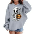 thumbnail image 1 of nerohusy Halloween Sweatshirts for Kids Girl Ghost Pumpkin Sweater Cute Spooky Coffee Graphic Pullover Shirts Pullover Warm Top Gray,13 Years, 1 of 9
