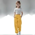 thumbnail image 1 of nerohusy Kids Girls Baggy Sweatpants Fall Trendy Elastic Waist Cinch Bottoms Heavyweight Jogger Trackpants Athletic Running Wear Yellow,11 Years, 1 of 6