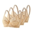 thumbnail image 1 of nerohusy Lace Bras Women Plus Size Breathable 3Pcs Bras Full Cups Adjustable Support & Side Coverage, Lightweight Comfort, 1 of 8