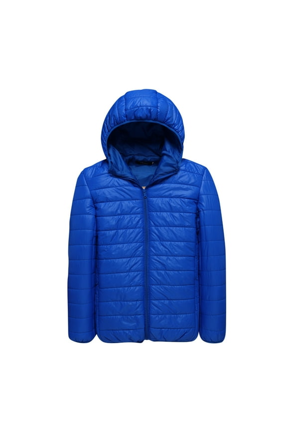 Men Puffer Jacket Hooded Lightweight Packable Long Sleeve Full Zip Up Down Jacket Winter Warm Padded Bubble Outwear Coat 2025 Blue,XXXXL