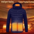 thumbnail image 1 of nerohusy Men Women USB Electric Heated Jacket Winter Warm Full-Zipper Heating Down Jacket Coat Long Sleeve 8 Heating Zone Lightweight Soft Shell Puffer Jacket, 1 of 7