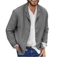 thumbnail image 1 of nerohusy Men's Casual Shirt Jacket Cotton Linen Shacket Loose Fit Long Sleeve Button-Down Overshirt Soft Lightweight Work Coat 2025 Gray,M, 1 of 6