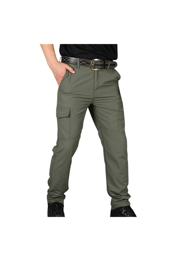 Men's Hiking Tactical Pants Outdoor Cargo Pants Military Combat Trousers Water Resistant Quick Dry Sports Athletic Pants 2025 Green,M