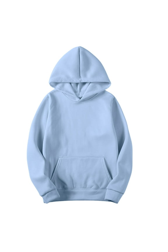 Men's Hoodie Basic Hoodies Unisex Oversized Fleece Hooded Sweatshirt Solid Casual Long Sleeve Pullover Plain Sweater Blue,XL