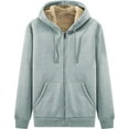 thumbnail image 1 of nerohusy Men's Sherpa Sweatshirts Casual Full Zip Up Hoodie Winter Warm Drawstring Fleece Lined Thermal Hooded Sweatshirt Cold Weather Gray,XXXXL, 1 of 4