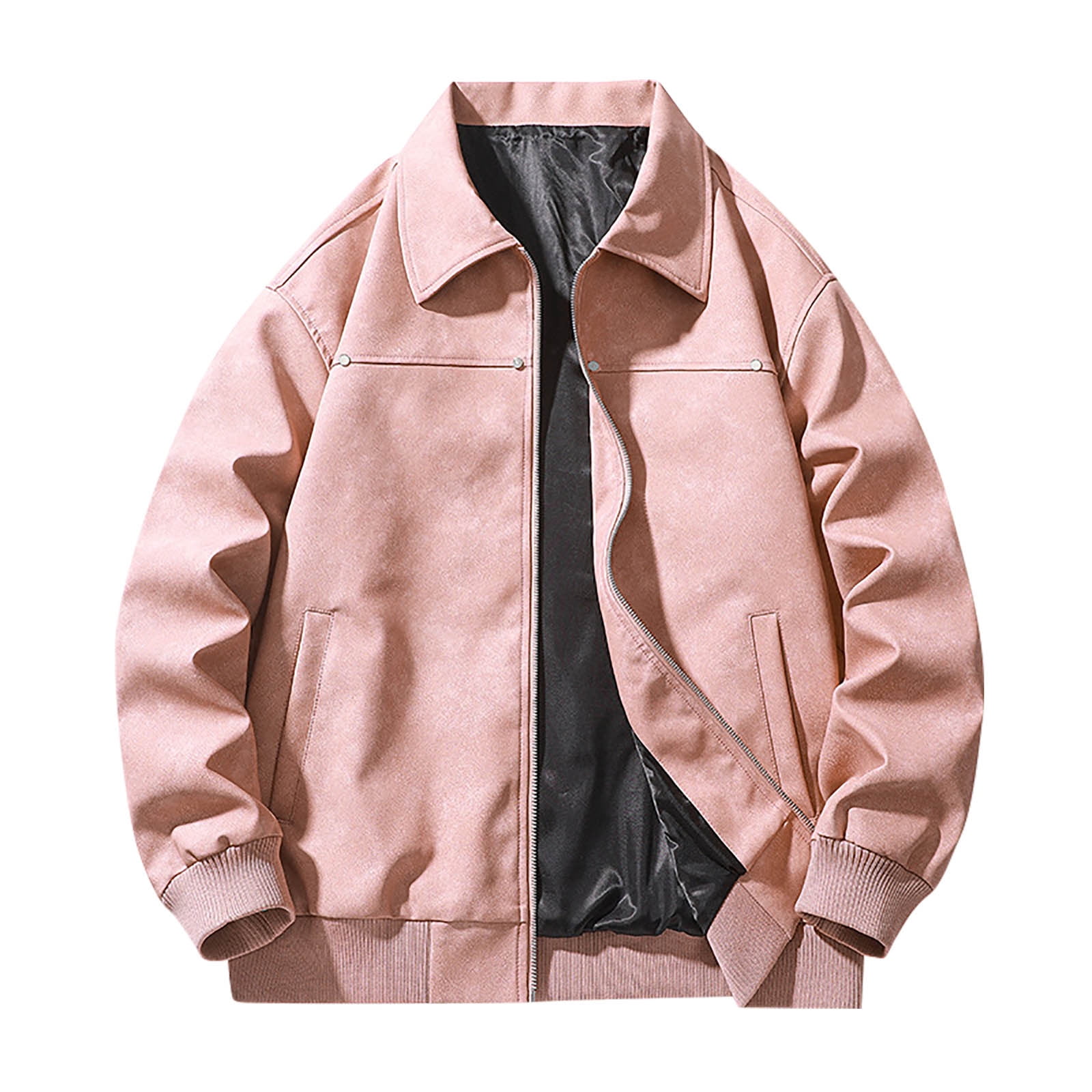 nerohusy Men's Streetwear Motorcycle Jacket - PU Faux Leather Vintage ...