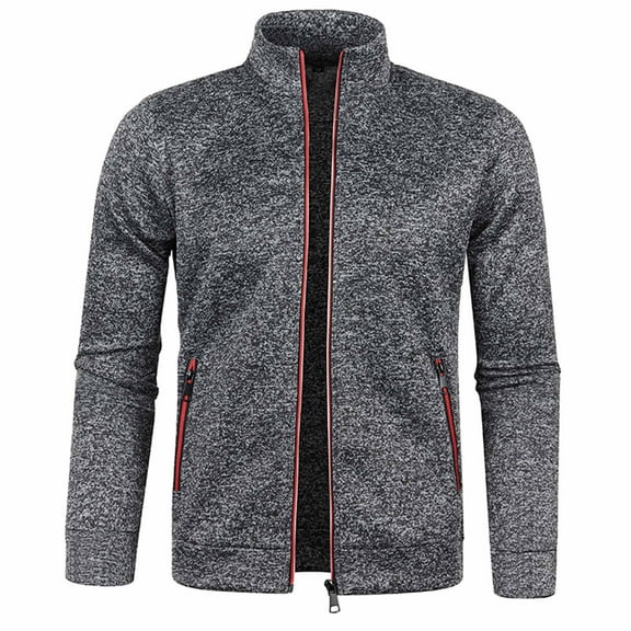 nerohusy Men's Track Golf Jackets Lightweight Full Zip Casual Slim Fit Coat Workout Running Athletic Active Jacket with Pockets 2025 Dark Gray,L