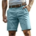 thumbnail image 1 of nerohusy Mens Athletic Shorts Cargo Shorts for Men Elastic Waist Outdoor Workout Hiking Shorts Work Short Pants with Multi-Pockets Sky Blue,XXXL, 1 of 5