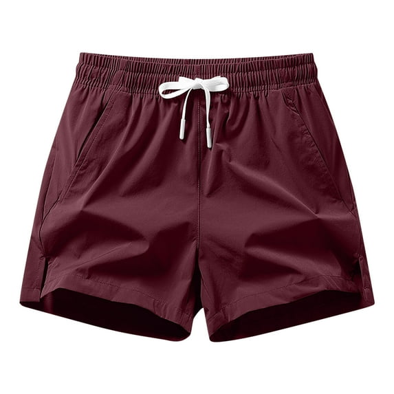 nerohusy Mens Casual Shorts 5 Inch with Pocket Lightweight Stretchy Drawstring Workout Athletic Short Pants Quick Dry Active-Shorts Wine,XL