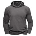 thumbnail image 1 of nerohusy Mens Lightweight Cotton Hoodies Pullover Fall Thin Long Sleeve Casual Workout Athletic Shirt Basic Plain Hooded Sweatshirts Dark Gray,M, 1 of 8