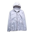 thumbnail image 1 of nerohusy Mens Nylon Windbreaker Jackets Full Zip Lightweight Coat Breathable Hooded Jacket for Outdoor Travel Hiking Gray,XL, 1 of 4