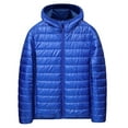 thumbnail image 1 of nerohusy Mens Soft Puffer Jackets Hooded Light Packable Long Sleeve Zip Down Jacket Winter Warm Padded Bubble Outwear Coat 2025 Blue,L, 1 of 8