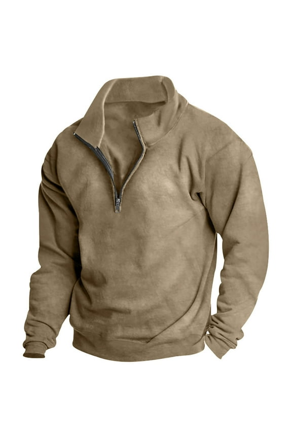 Mens Waffle Sweatshirt Corduroy Shirts Casual Lapel Collar Button Up Pullover Thermal Sweater Casual Polo Sweatshirt 2024