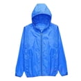 thumbnail image 1 of nerohusy Nylon Jacket Mens Lightweight Full Zip Windbreaker Breathable Hooded Jacket for Outdoor Travel Hiking Blue,S, 1 of 4