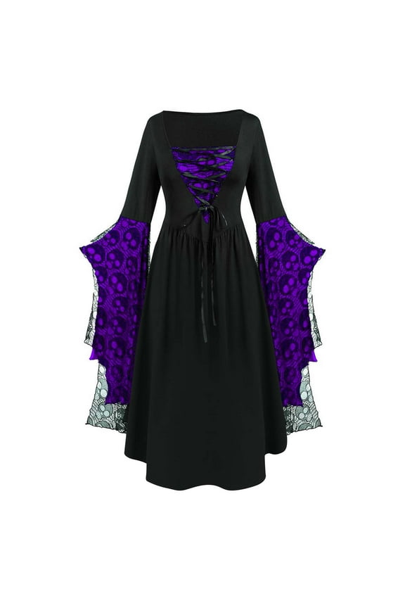 Plus Size Witch Costumes Woman 2025 Butterfly Sleeve Witch Dress Lace Mesh Gothic Renaissance Medieval Vampire Dresses Bronze,XXXL