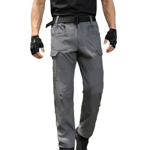 nerohusy Hiking Pants Mens Quick Dry Cargo Pants Lightweight Travel Pants Fishing Pants Water Resistant Outdoor Work Pants Gray,XXXL