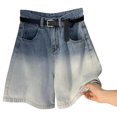 thumbnail image 1 of nerohusy Ripped Jeans Shorts Womens Casual Summer Denim Shorts Mid Waisted Stretchy Ripped Jean Shorts with Pockets 2025 Blue,XXXL, 1 of 4