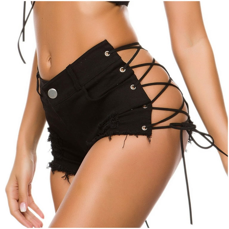 nerohusy Sexy Short Denim Shorts for Plus Size Women,Women Sexy