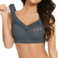 thumbnail image 1 of nerohusy Sports Bra Women High Support Seamless Bras No Underwire Comfortable Push Up Wireless Bra Ice Silk Mesh Padded Back Smoothing Bra Gray,XXXXXXL, 1 of 8