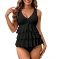 thumbnail image 1 of nerohusy Summer One Piece Swimsuits for Women Modest Swim Dress Tummy Control Ruched Front Solid Dresses with Adjustable Shoulder Straps,Black,S, 1 of 9