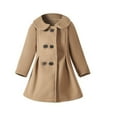 thumbnail image 1 of nerohusy Toddler Baby Girl Winter Coat Dress Coat Warm Jacket Long Sleeve Button Trench Coat Kids Peacoat Outwear Clothes 2-6 Years Khaki,5 Years, 1 of 6