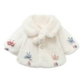 thumbnail image 1 of nerohusy Toddler Baby Girls Winter Fleece Cape Cloak Coat Kids Cute Bunny Hooded Jackets Windproof Baby Warm Outwear 6-24Months White,12-18 Months, 1 of 7