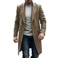 thumbnail image 1 of nerohusy Trench Coat Men Long Wool Blend Peacoat Double Breasted Trench Coats Notch Lapel Elegant Business Casual Fall Coats 2026 Coffee,M, 1 of 6