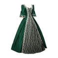 thumbnail image 1 of nerohusy Victorian Dress for Women Renaissance Costume Masquerade Ball Gown Lace Overlay Floor Length Dress with Bell Sleeves 2025 Green,XL, 1 of 4