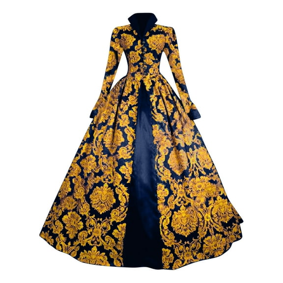 nerohusy Victorian Dresses for Women Vintage Cosplay Dress Renaissance Medieval Dress Princess Ball Gown 18th Century Costume Blue,M