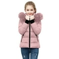 thumbnail image 1 of nerohusy Warm Winter Girl's Long Puffer Coat - Oversized Faux Fur Collar Hooded Down Jackets Cold Weather Thermal Thick Coats Purple,15-16Years, 1 of 4