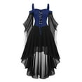 thumbnail image 1 of nerohusy Witch Dresses for Women Gothic Renaissance Medieval Vampire Halloween Cosplay Butterfly Sleeve Mesh Gothic Dress 2025 Blue,XXL, 1 of 4