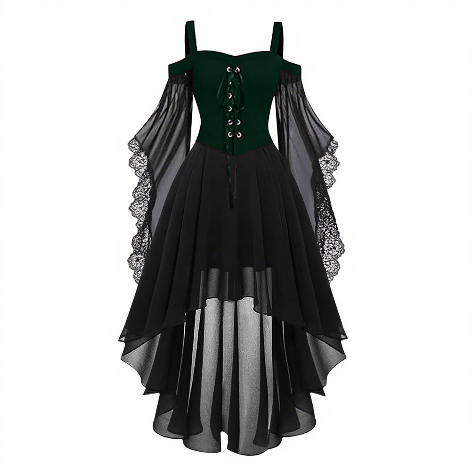 nerohusy Witchy Dresses for Women Renaissance Medieval Vampire Costume  Halloween Cosplay Butterfly Sleeve Mesh Gothic Dress 2025 Red,XL -  Walmart.com