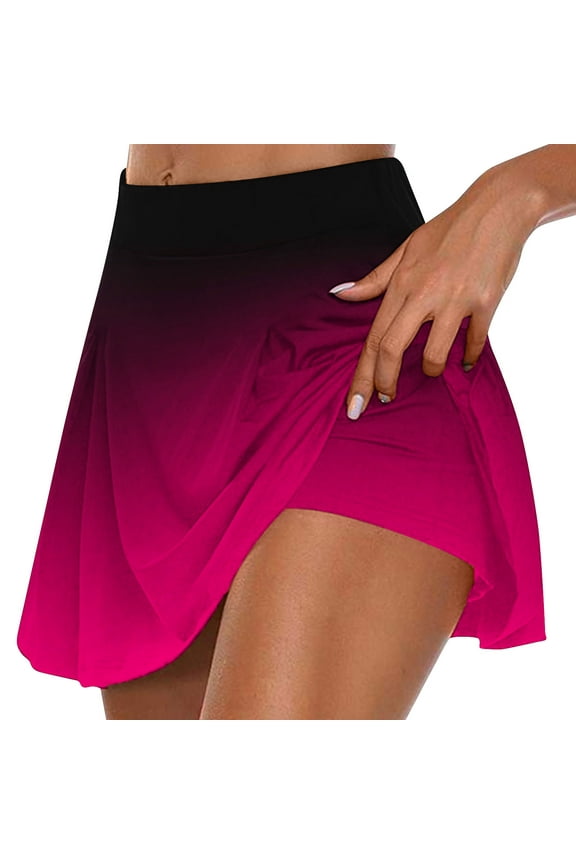 Women Culottes Gradient Color Tie Dye Print Skorts for Women Tennis Skirt High Waisted Workout Golf Skort with Pockets 2024