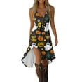 thumbnail image 1 of nerohusy Women Halloween Dresses Ruffle Lace up Deep V-Neck Irregular Hem Party Dress Gothic Corset Dress Multicolor,L, 1 of 5