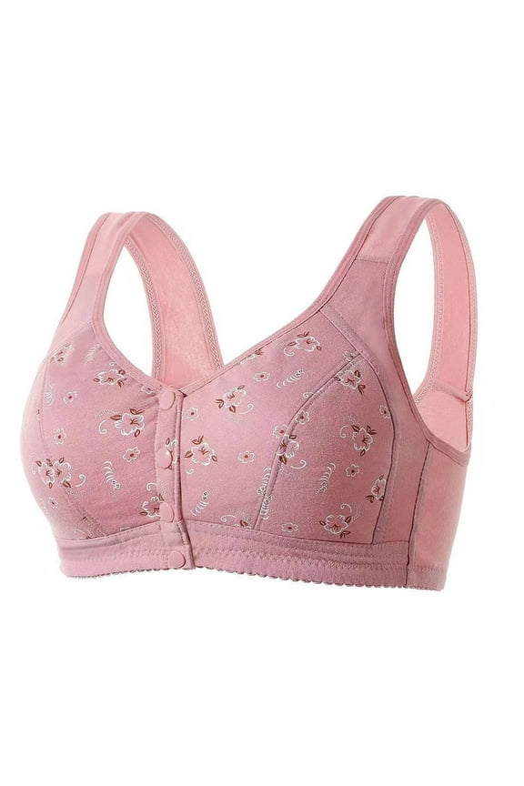 Women's Bralette Everyday Underwear Plus Size,Push Up No Rims Wide Strap Bras for Ladies Bras,Womens Seamless Brassiere Comfort Breathable,S-4XL,Pink,XXXXL