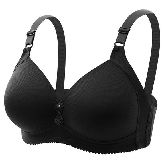 nerohusy Women's Bras Plus Size,Womens Push Up Wireless Bra,Comfort Support No Underwire Bras,Comfortable Wire Free Bralette Everyday Underwear,Black,XXL